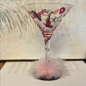 Lolita Decorative Martini Glass with Pink and Red Accents